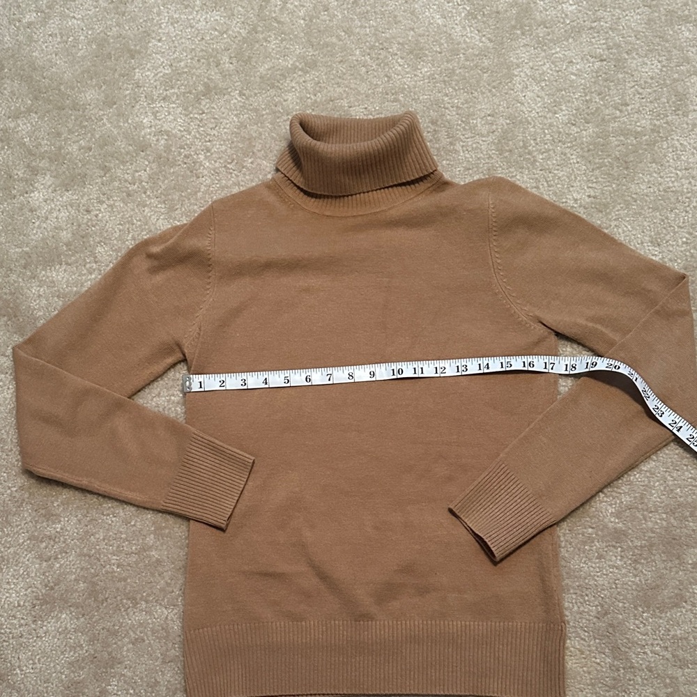Women’s Camel Turtleneck Sweater